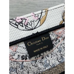 Dior Medium Book Tote Bag in Butterfly Around The World Embroidery 264