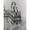 Dior Medium Book Tote Bag in Black and White Butterfly Bandana Embroidery  332