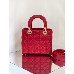 Dior Small Lady Dior My ABCDior Bag in Red Lambskin 516