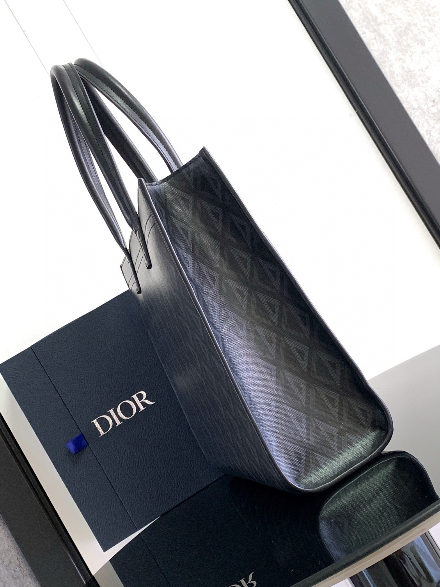 Dior Safari Tote Bag in Black CD Diamond Canvas 789