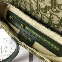 Dior Saddle Bag In Green Oblique Jacquard Canvas 695