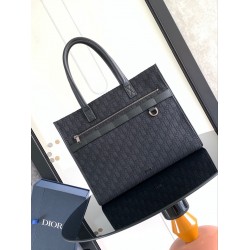 Dior Safari Tote Bag in Black Dior Oblique Jacquard 853