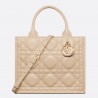 Dior Small Book Tote Bag with Strap in Beige Macrocannage Calfskin  933