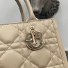 Dior Small Book Tote Bag with Strap in Beige Macrocannage Calfskin  933