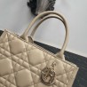 Dior Small Book Tote Bag with Strap in Beige Macrocannage Calfskin  933