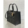 Dior Small Book Tote Bag with Strap in Black Macrocannage Calfskin 976