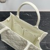 Dior Small Book Tote Bag with Strap in White Macrocannage Calfskin 001