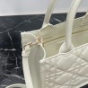 Dior Small Book Tote Bag with Strap in White Macrocannage Calfskin 001