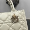 Dior Small Book Tote Bag with Strap in White Macrocannage Calfskin 001