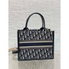 Dior Small Book Tote Bag with Strap in Blue Dior Oblique Canvas 024