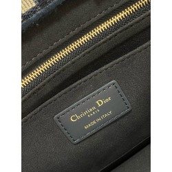 Dior Small Book Tote Bag with Strap in Blue Dior Oblique Canvas 024