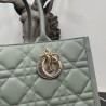 Dior Medium Book Tote Bag with Strap in Grey Macrocannage Calfskin 099