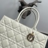 Dior Medium Book Tote Bag with Strap in White Macrocannage Calfskin 169