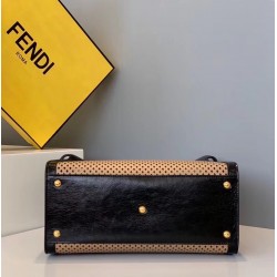 Fendi Peekaboo X Lite Medium Bag In Beige Perforated Leather 462