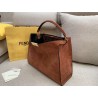 Fendi Brown Peekaboo X Lite Large Suede Bag 391