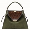 Fendi Green Peekaboo X Lite Large Suede Bag 415