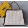 Fendi Peekaboo X Lite Large Bag In White Perforated Leather 466