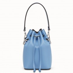 Fendi Mon Tresor Mini Bucket Bag In Blue Calfskin 664