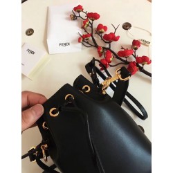 Fendi Mon Tresor Mini Bucket Bag In Black Calfskin 506