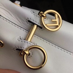 Fendi Mon Tresor Mini Bucket Bag In White Calfskin 481