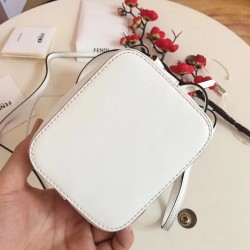 Fendi Mon Tresor Mini Bucket Bag In White Calfskin 481