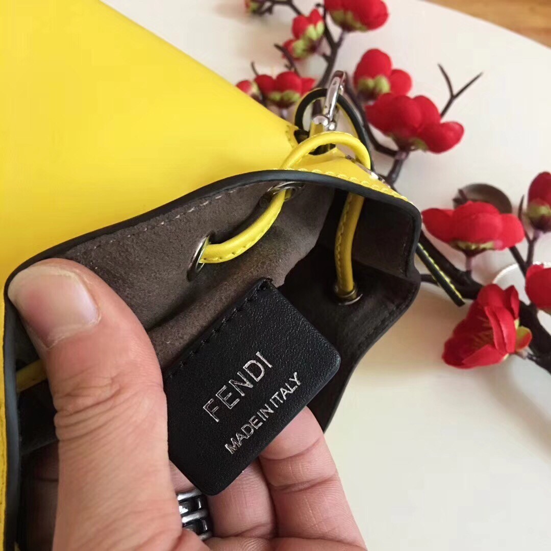 Fendi Mon Tresor Mini Bucket Bag In Yellow Calfskin 518