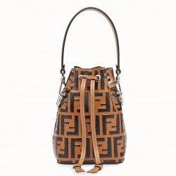 Fendi FF Mon Tresor Mini Bucket Bag In Brown Calfskin 743