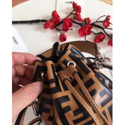 Fendi FF Mon Tresor Mini Bucket Bag In Brown Calfskin 743