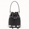 Fendi Black Mini Mon Tresor Pearls Bucket Bag 821