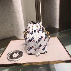 Fendi White Mon Tresor Mini Bucket Printed Bag 429