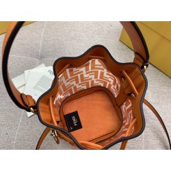 Fendi Orange Mon Tresor Mini Bucket Bag In Transparent PU 605