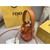 Fendi Orange Mon Tresor Mini Bucket Bag In Transparent PU 605