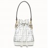 Fendi White Mon Tresor Mini Bucket Bag In Transparent PU 645