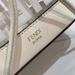 Fendi White Mon Tresor Mini Bucket Bag In Transparent PU 645