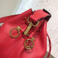 Fendi Small Mon Tresor Bucket Bag In Red Calfskin 846