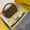 Fendi Mini Baguette Bag In FF Fabric With Fuchsia Trim 367