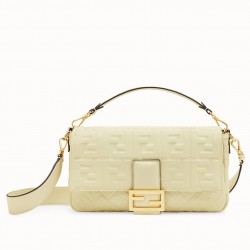 Fendi Beige FF Motif Large Baguette Bag 878