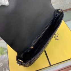 Fendi Black FF Motif Large Baguette Bag 913