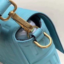 Fendi Pale Blue FF Motif Large Baguette Bag 942