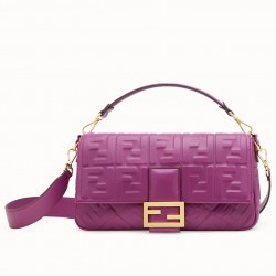 Fendi Purple FF Motif Large Baguette Bag 005