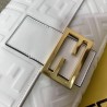 Fendi White FF Motif Large Baguette Bag 040