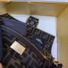 Fendi Baguette Large Bag In FF Fabric With Black Trim 744