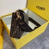 Fendi Baguette Large Bag In FF Fabric With Black Trim 744