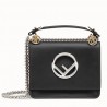 Fendi Small Kan I F Bag In Black Calfskin 442