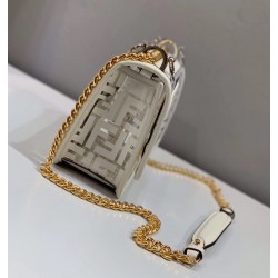 Fendi Small Kan I F Bag In White Transparent PU 555