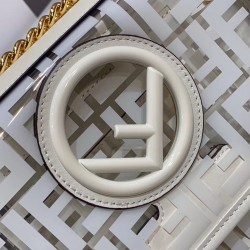 Fendi Small Kan I F Bag In White Transparent PU 555