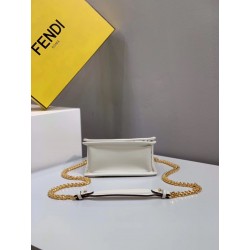 Fendi Small Kan I F Bag In White Transparent PU 555