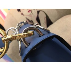 Fendi Kan I F Shoulder Bag In Blue Calfskin 569