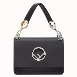 Fendi Kan I F Shoulder Bag In Black Calfskin 587