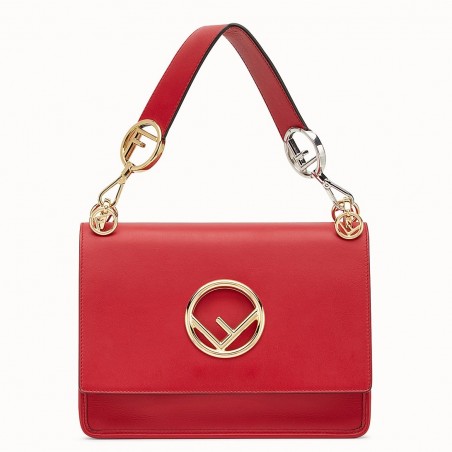 Fendi Kan I F Shoulder Bag In Red Calfskin 627